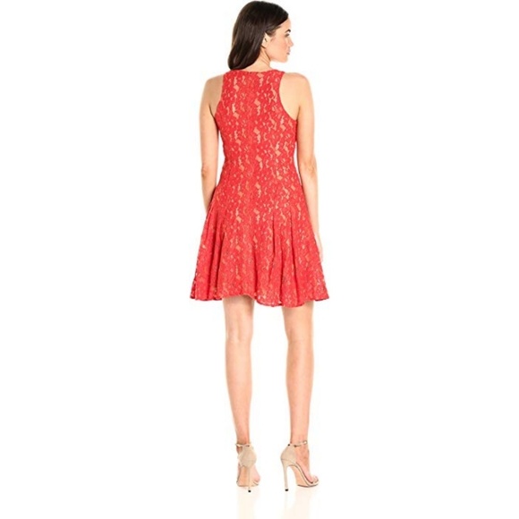 Ivanka Trump Red Lace Fit and Flare Dress - Picture 3 of 4